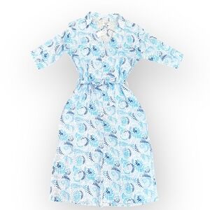 HIHO Tortola BVI Linen Midi Seaside Lucy Belted Shirt Dress Small Side‎ Slits
